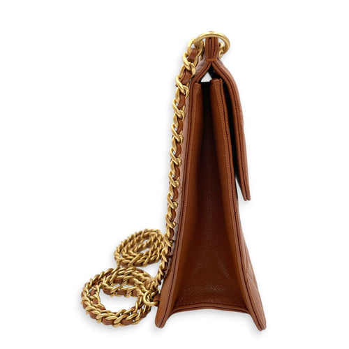 Seasonal Brown Backpack in Caviar Leather Gold hardware CL2605-21322 3