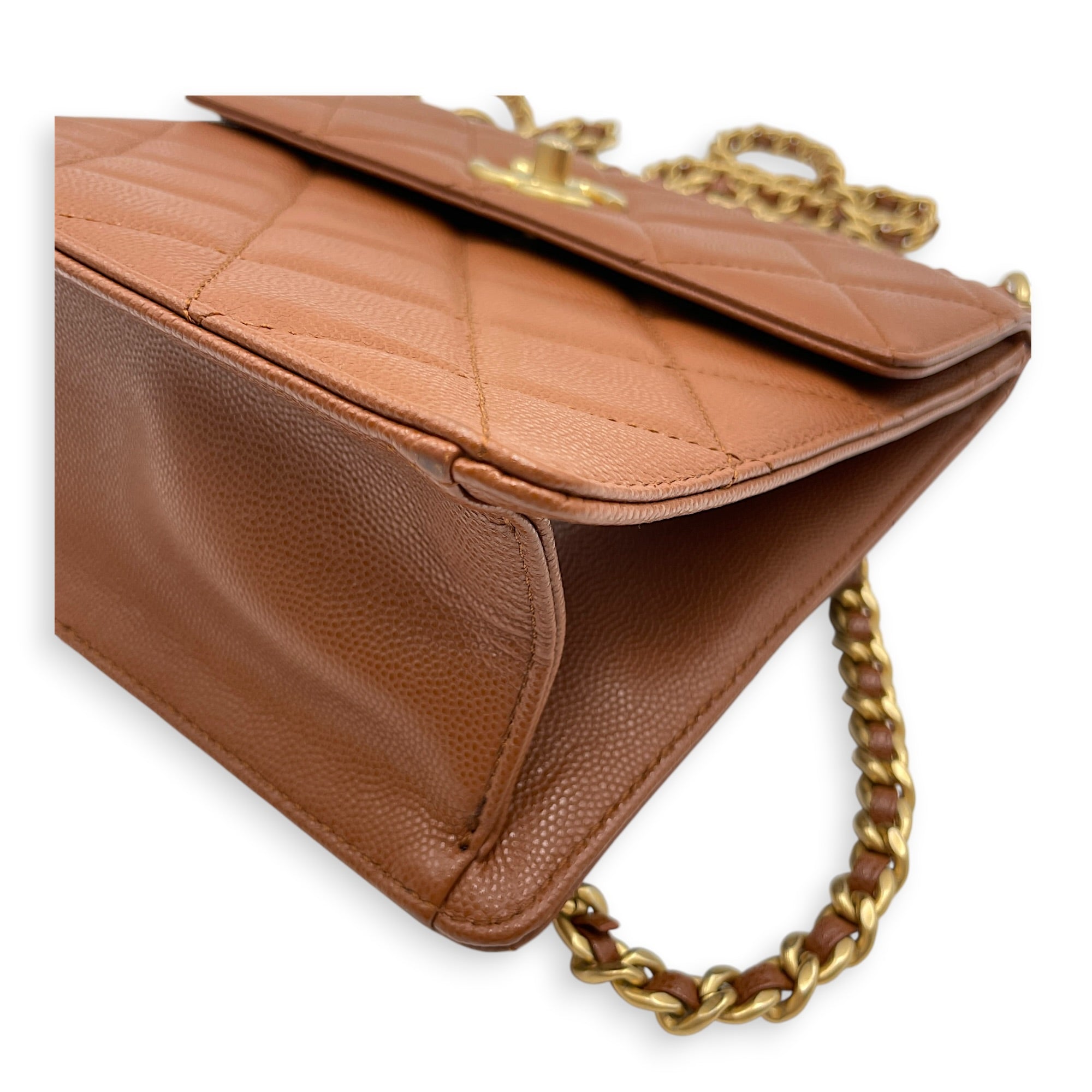 Seasonal Brown Backpack in Caviar Leather Gold hardware CL2605-21322 7