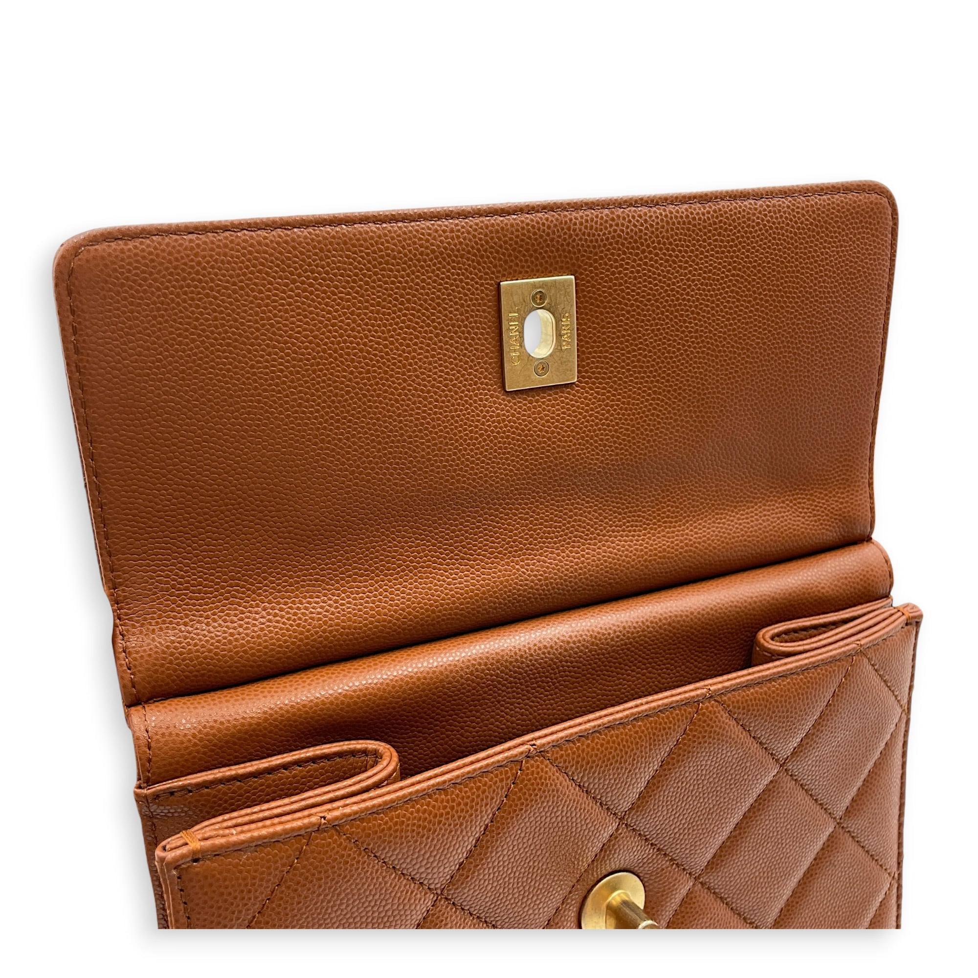 Seasonal Brown Backpack in Caviar Leather Gold hardware CL2605-21322 9