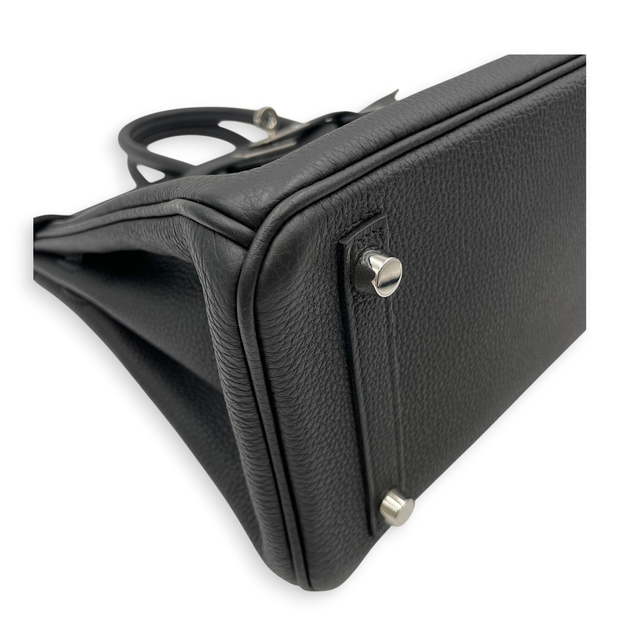 Birkin 25 Black in Togo Palladium hardware