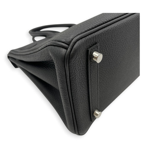 Birkin 25 Black in Togo Palladium hardware