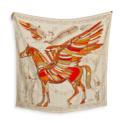 Le Pegase d'Hermès scarf 140 Rouge/Brique/Blanc Scarf