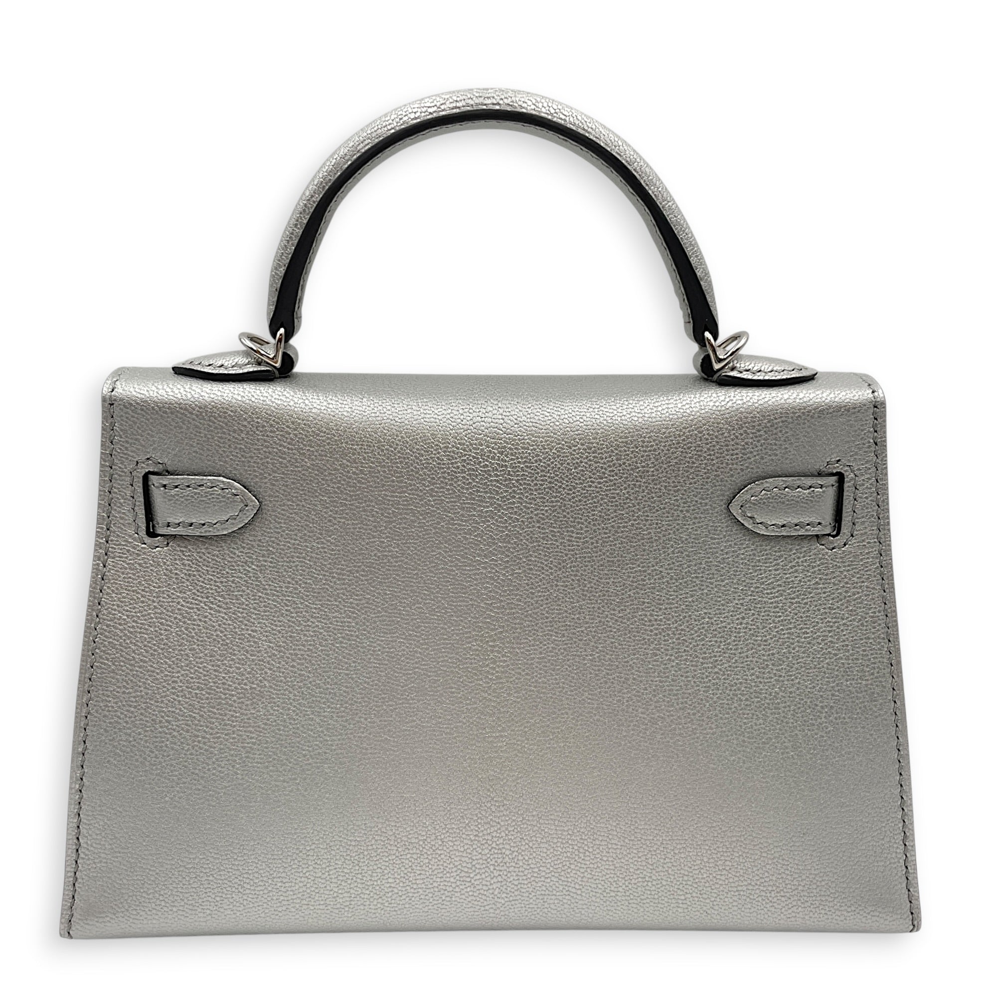 Sellier Kelly 20 Argent in Chevre Chamkilight Palladium hardware CL2605-21329 2