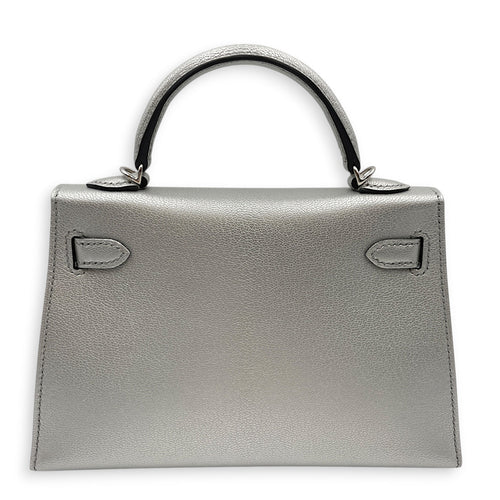 Sellier Kelly 20 Argent in Chevre Chamkilight Palladium hardware CL2605-21329 2