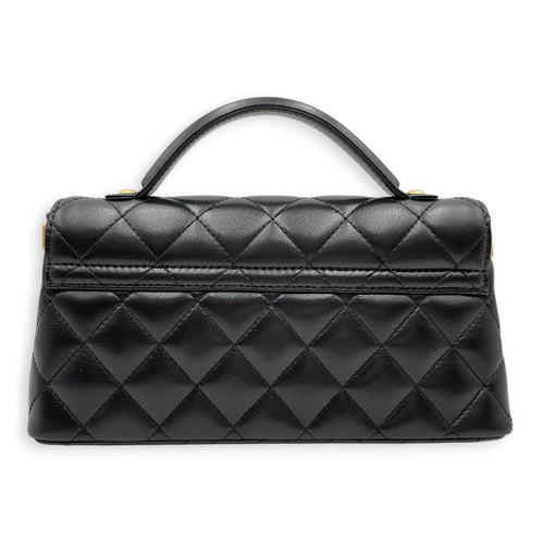 Quilted Top Handle Mini Black Crossbody Bag in Lambskin Gold hardware CL2605-21333 2