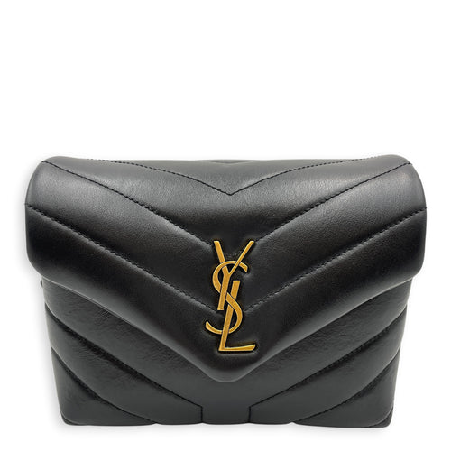Loulou Toy Black Crossbody Bag Gold hardware