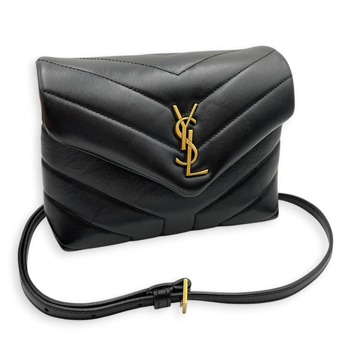 Loulou Toy Black Crossbody Bag Gold hardware
