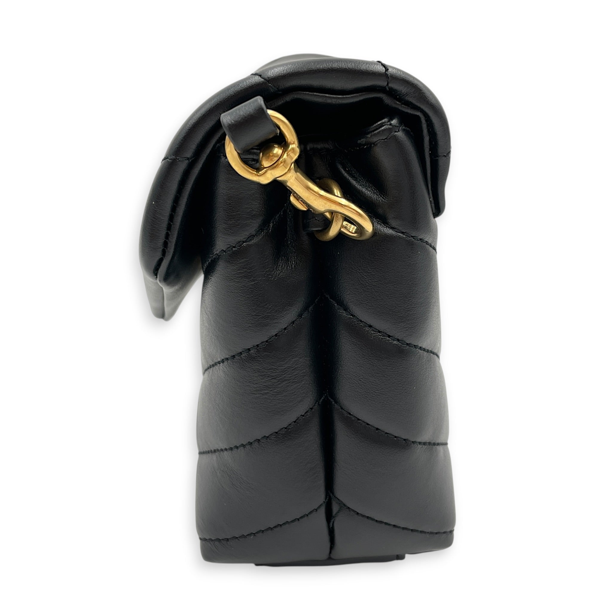 Loulou Toy Black Crossbody Bag Gold hardware