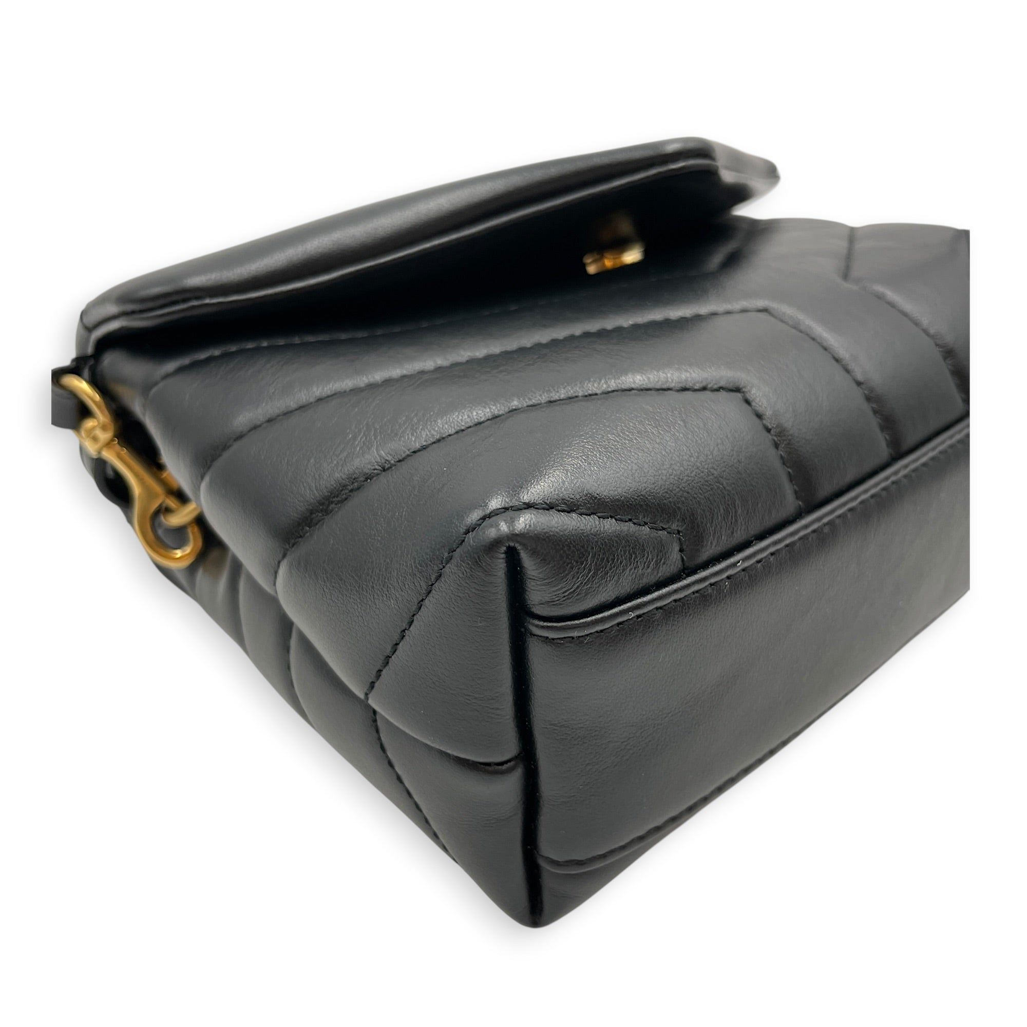 Loulou Toy Black Crossbody Bag Gold hardware