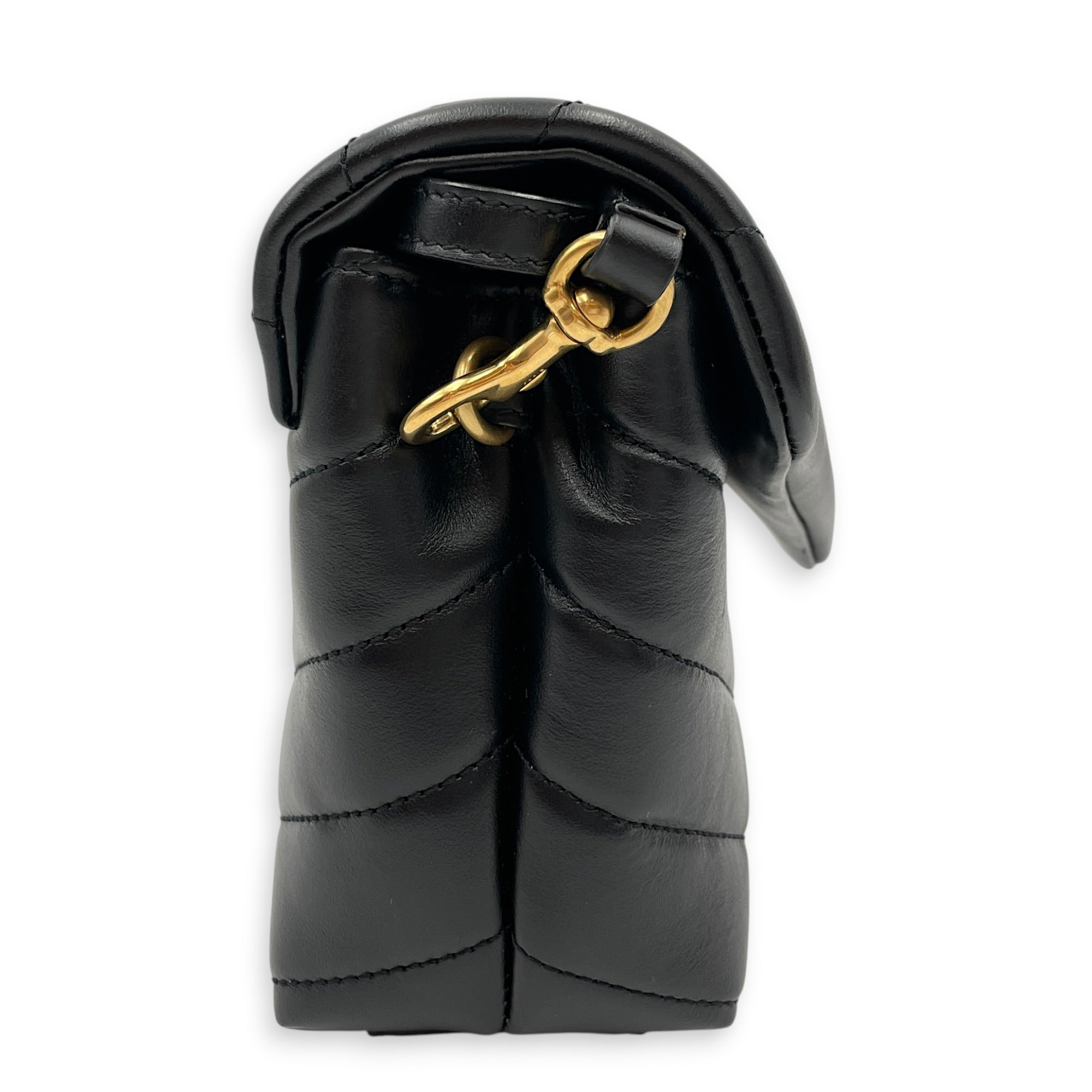 Loulou Toy Black Crossbody Bag Gold hardware