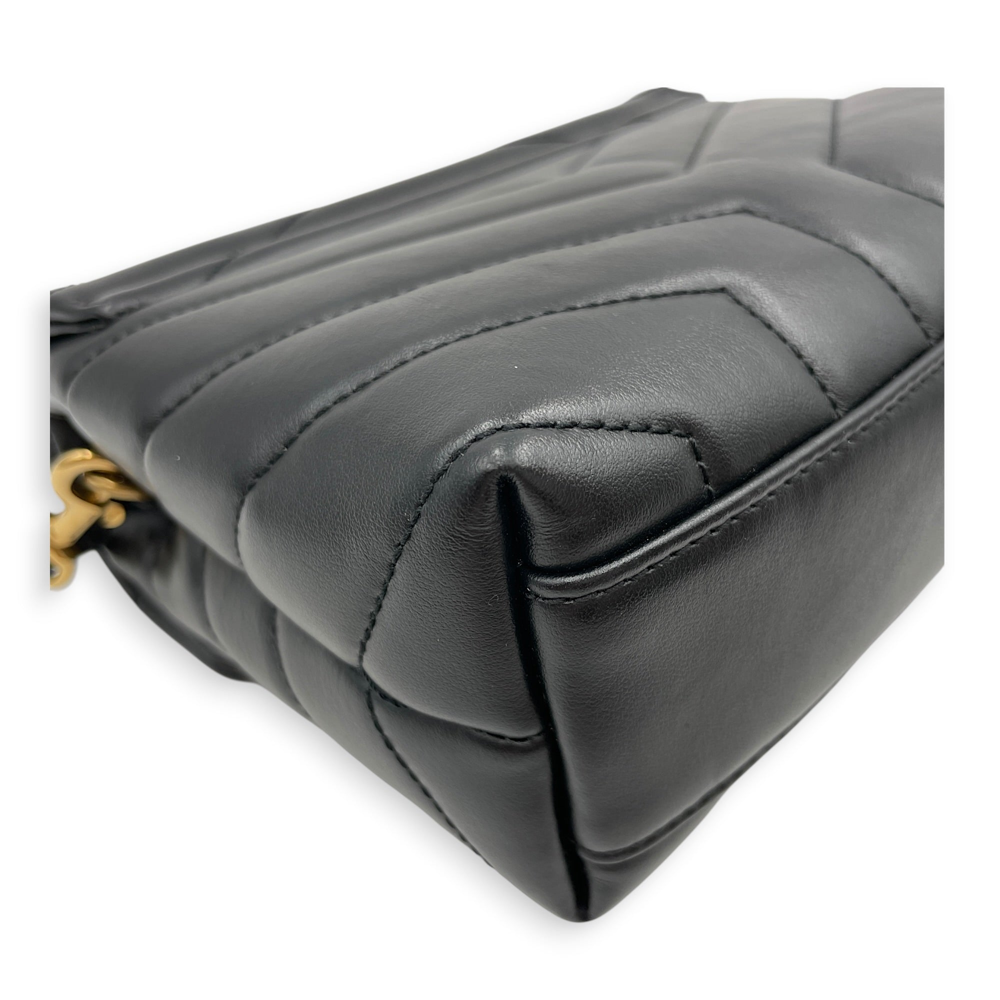 Loulou Toy Black Crossbody Bag Gold hardware