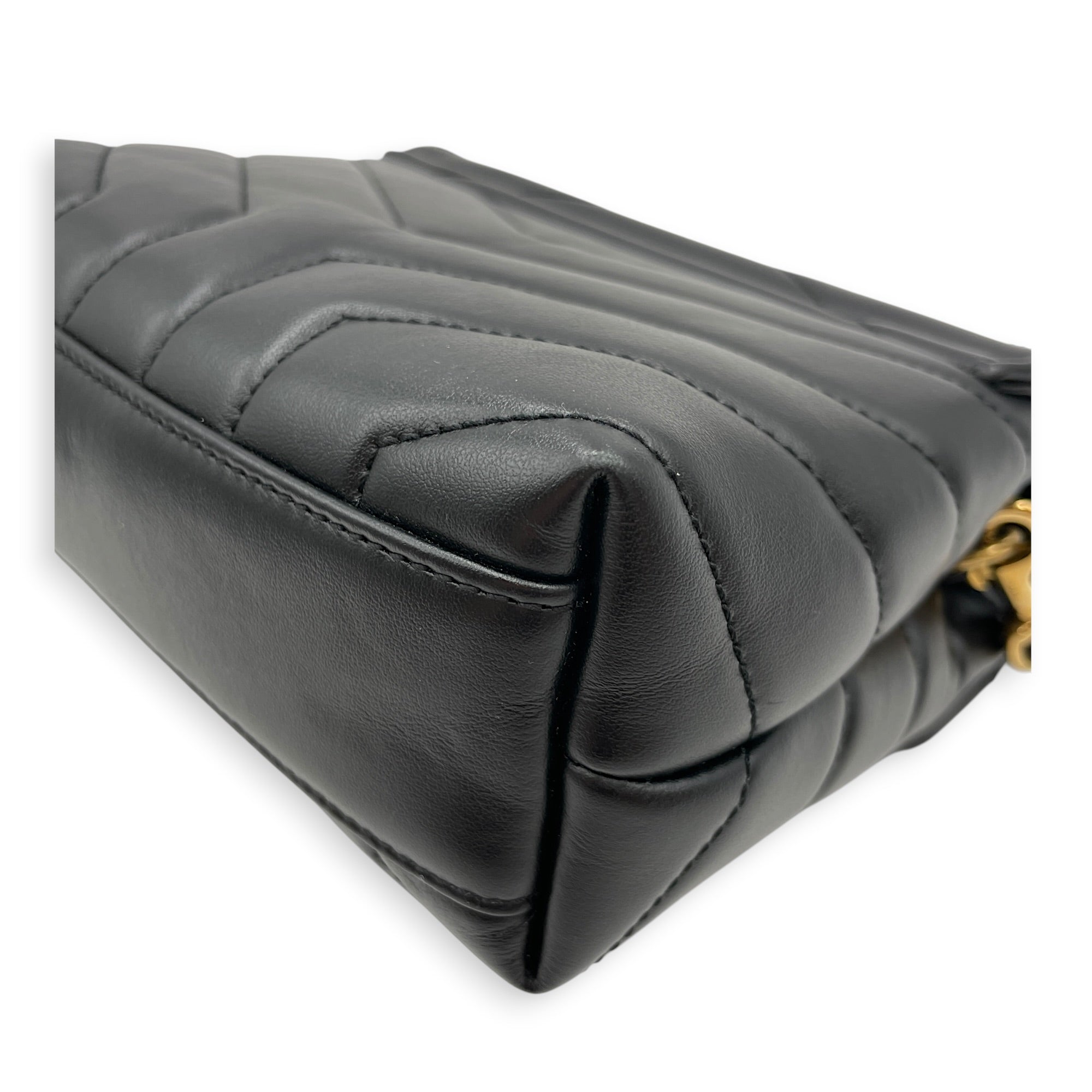 Loulou Toy Black Crossbody Bag Gold hardware