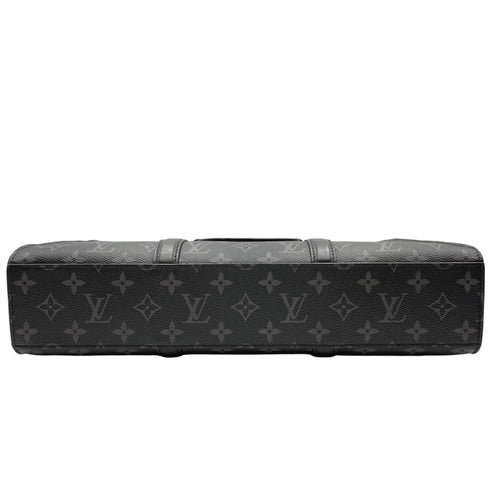 Sac Plat Eclipse Horizontal Zipper Grey Top Handle Bag in Monogram Coated Canvas Ruthenium-finish Brass hardware CL2605-21341 10