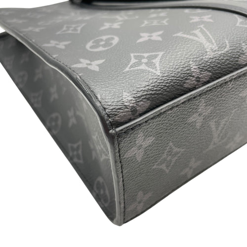 Sac Plat Eclipse Horizontal Zipper Grey Top Handle Bag in Monogram Coated Canvas Ruthenium-finish Brass hardware CL2605-21341 11