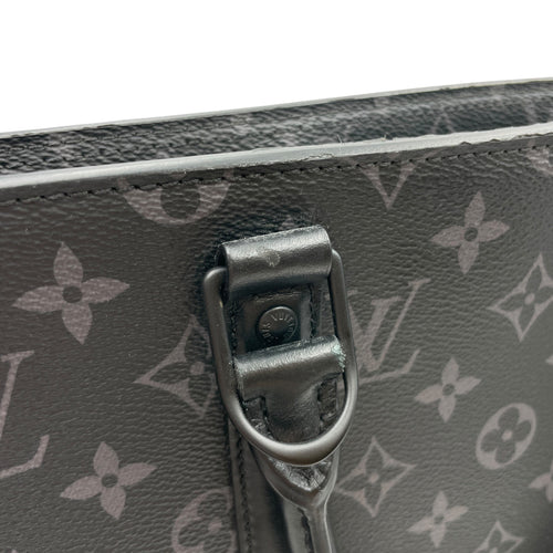 Sac Plat Eclipse Horizontal Zipper Grey Top Handle Bag in Monogram Coated Canvas Ruthenium-finish Brass hardware CL2605-21341 12