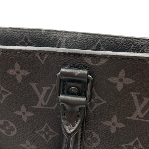 Sac Plat Eclipse Horizontal Zipper Grey Top Handle Bag in Monogram Coated Canvas Ruthenium-finish Brass hardware CL2605-21341 13