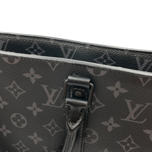 Sac Plat Eclipse Horizontal Zipper Grey Top Handle Bag in Monogram Coated Canvas Ruthenium-finish Brass hardware CL2605-21341 14