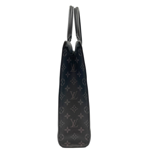 Sac Plat Eclipse Horizontal Zipper Grey Top Handle Bag in Monogram Coated Canvas Ruthenium-finish Brass hardware CL2605-21341 4