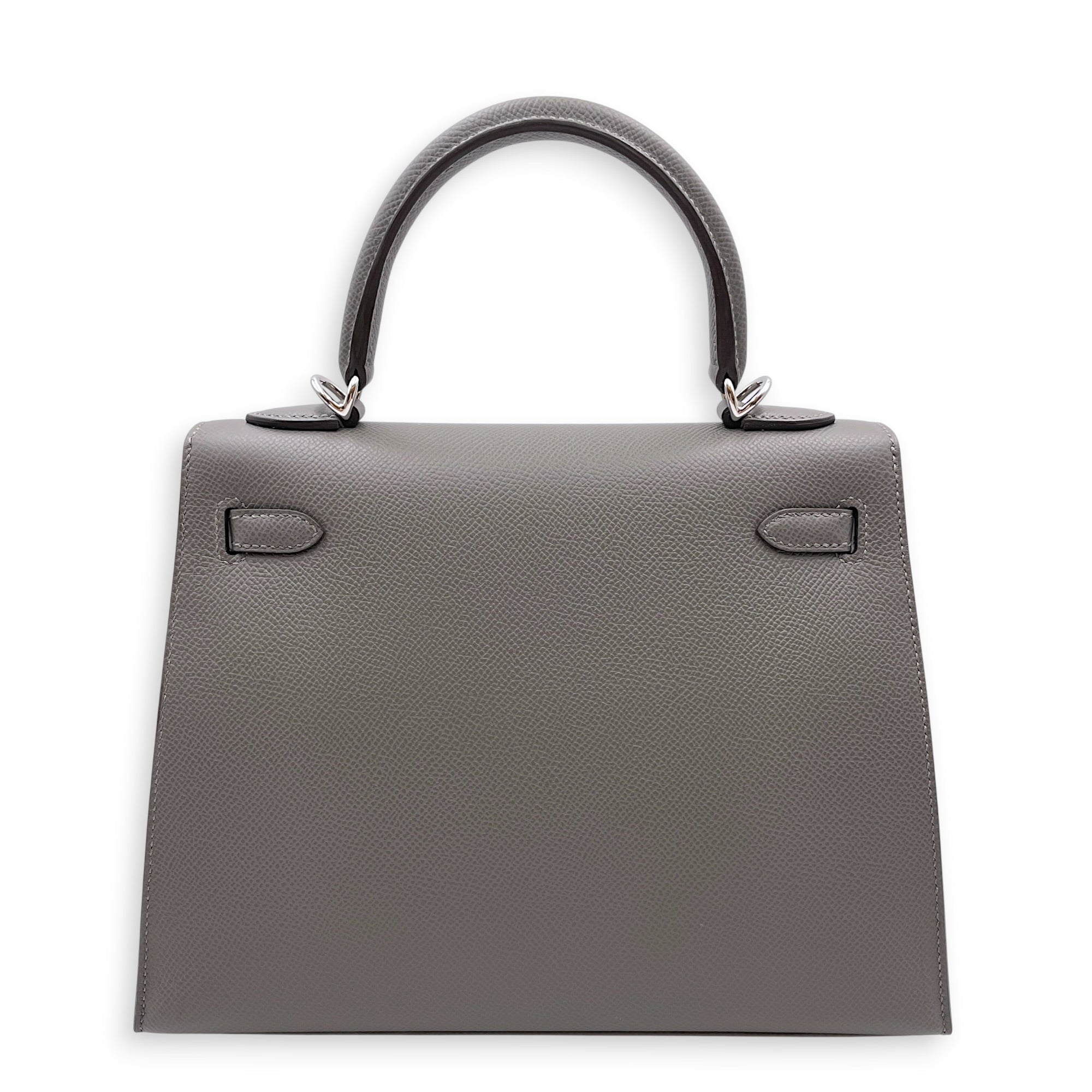 Sellier Kelly 25 Gris Meyer in Epsom Palladium hardware CL2605-21343 2