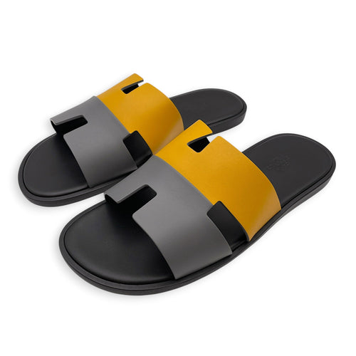 Izmir 42 Jaune Topaze/Gris Osmium Sandals in Calfskin CL2605-21344 3