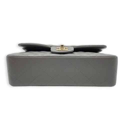 Classic Flap Small Grey Shoulder Bag in Lambskin Gold hardware CL2605-21345 4