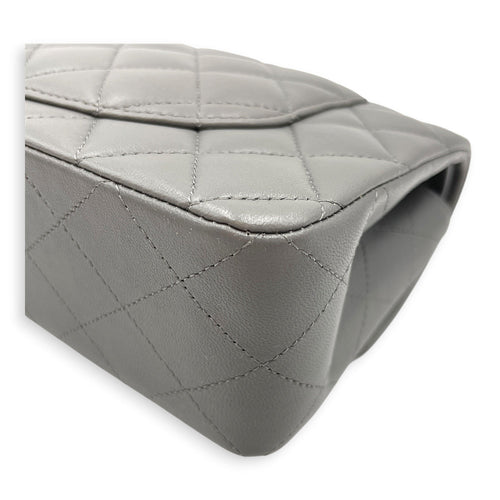 Classic Flap Small Grey Shoulder Bag in Lambskin Gold hardware CL2605-21345 8