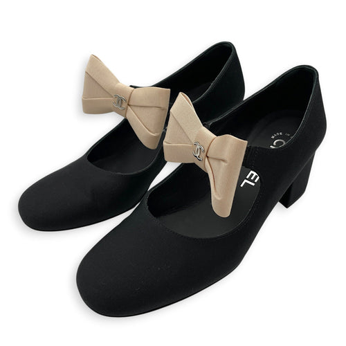 Mary Janes 36.5 Black Shoes in Canvas Silver hardware CL2605-21348 3