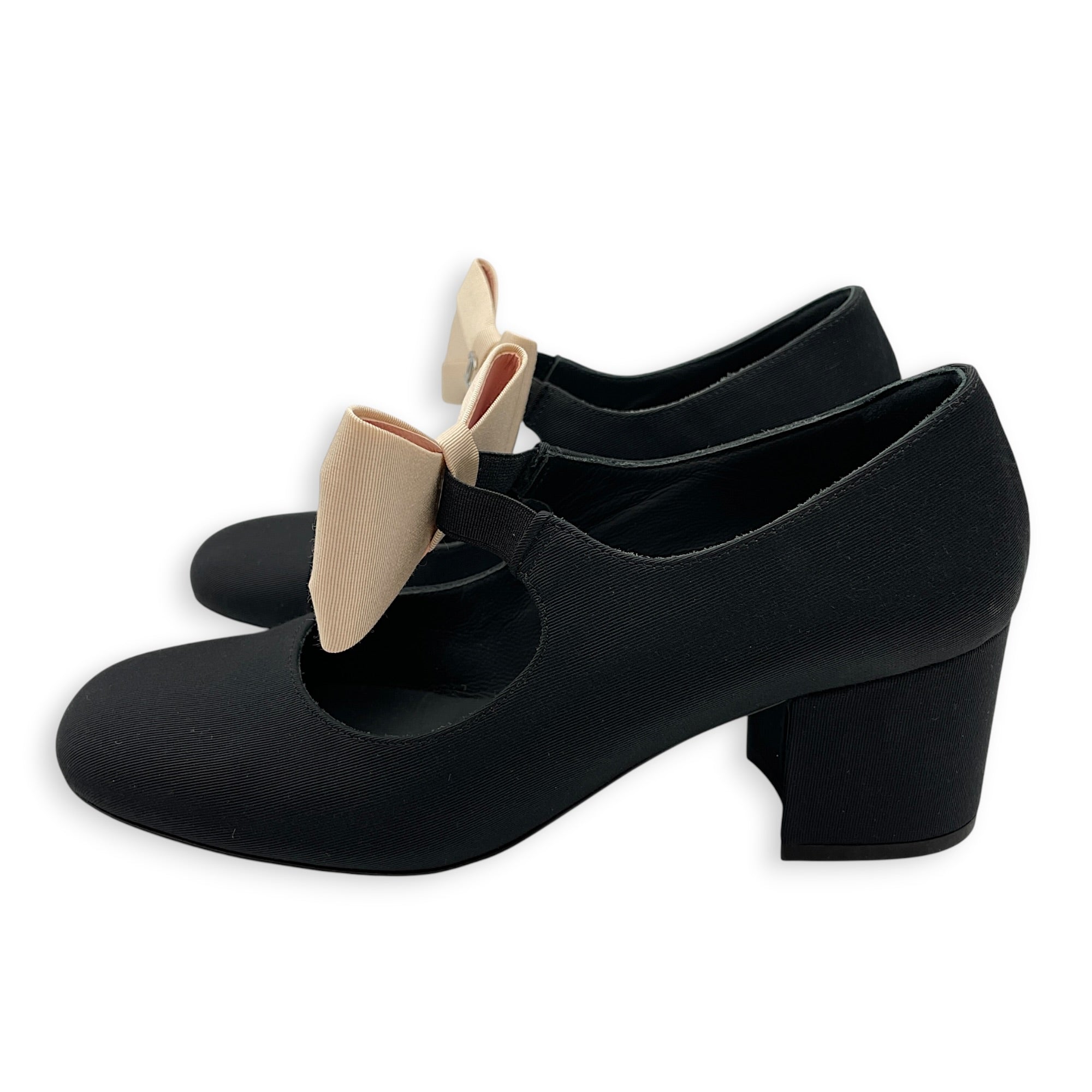 Mary Janes 36.5 Black Shoes in Canvas Silver hardware CL2605-21348 4