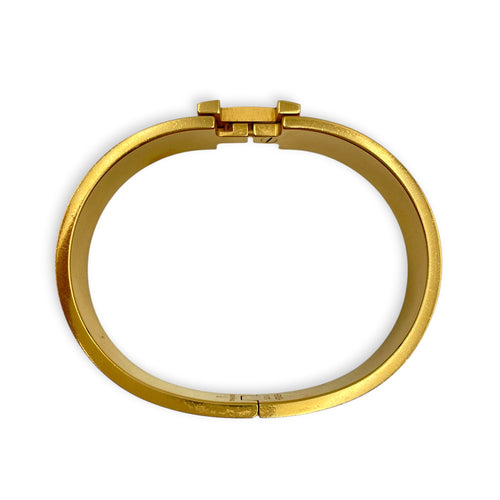 Clic HH Bracelet. Sz: T5 Black Bracelet in Matte Enamel Brushed Gold hardware
