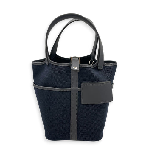 Picotin Pocket 18 Marine/Caban  in Swift/Toile Palladium hardware CL2605-21356 1