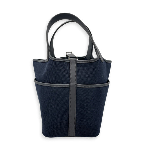 Picotin Pocket 18 Marine/Caban  in Swift/Toile Palladium hardware CL2605-21356 2