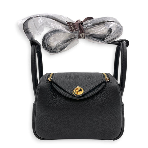 Lindy II Mini Black in Clemence Gold hardware