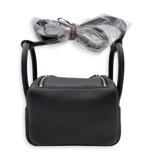 Lindy II Mini Black in Clemence Gold hardware