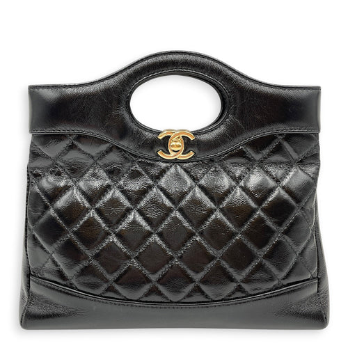 31 Shopping Bag Mini Black Top Handle Bag in Calfskin Gold hardware CL2605-21362 1