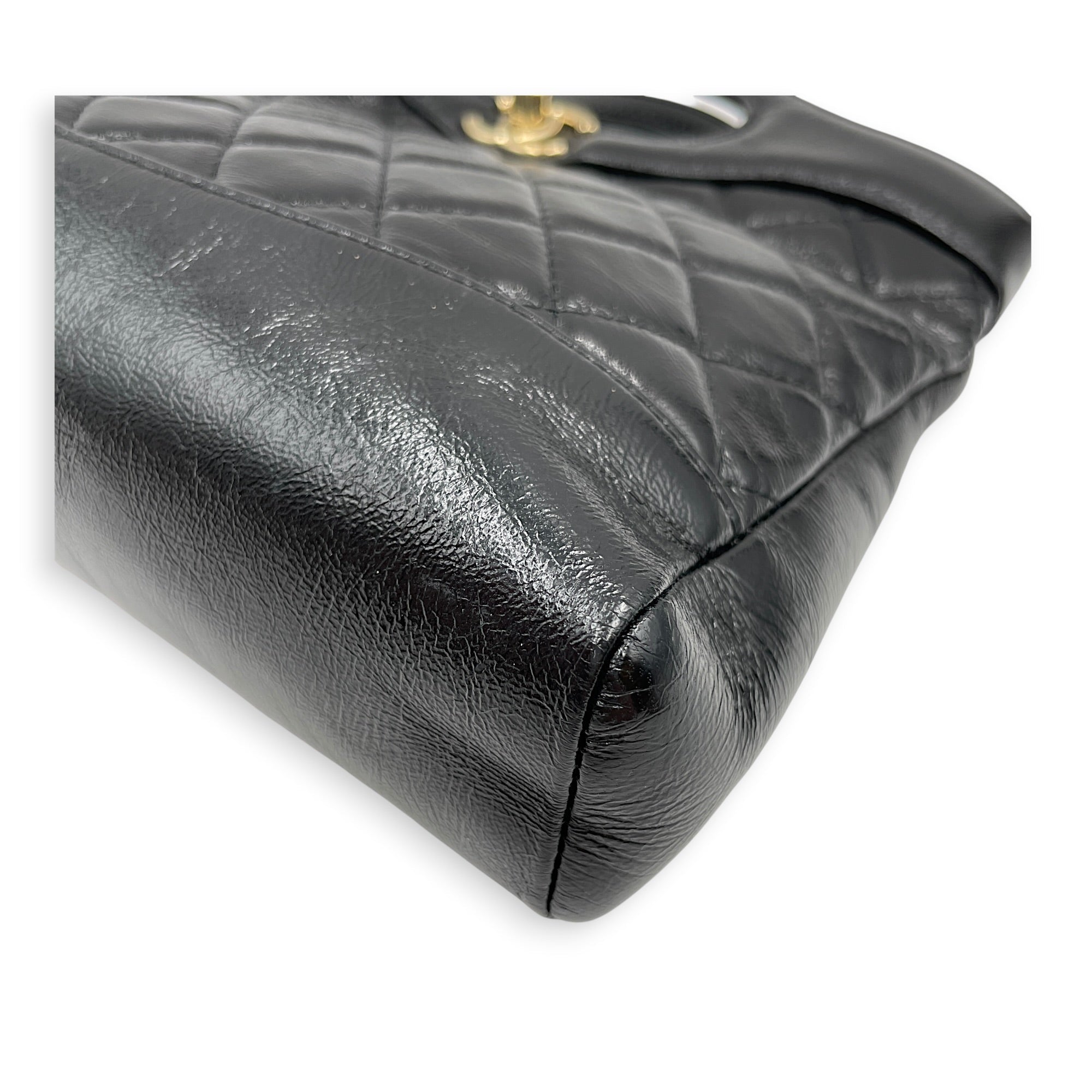 31 Shopping Bag Mini Black Top Handle Bag in Calfskin Gold hardware CL2605-21362 6