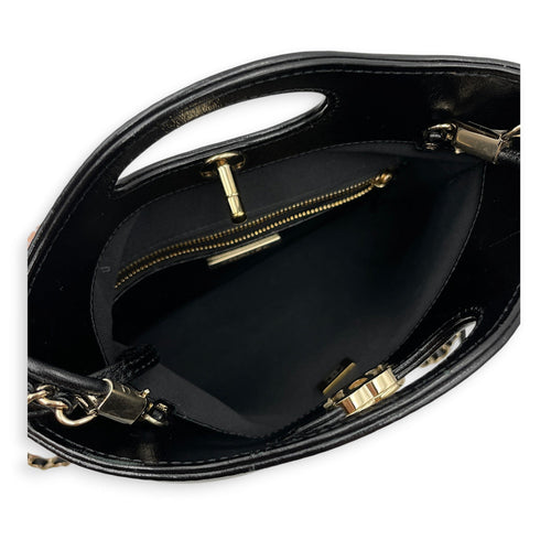 31 Shopping Bag Mini Black Top Handle Bag in Calfskin Gold hardware CL2605-21362 8