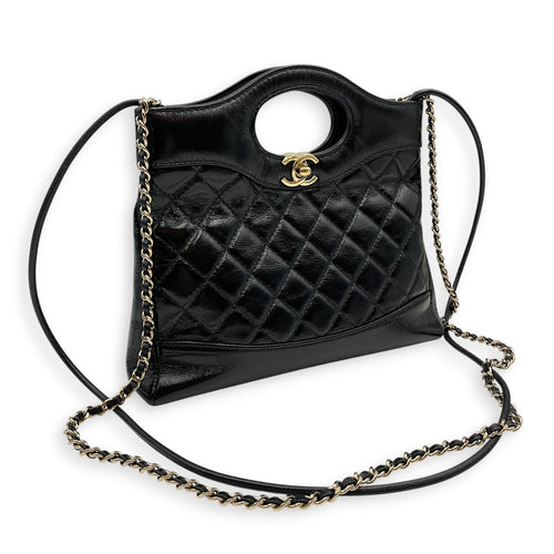 31 Shopping Bag Mini Black Top Handle Bag in Calfskin Gold hardware CL2605-21362 9
