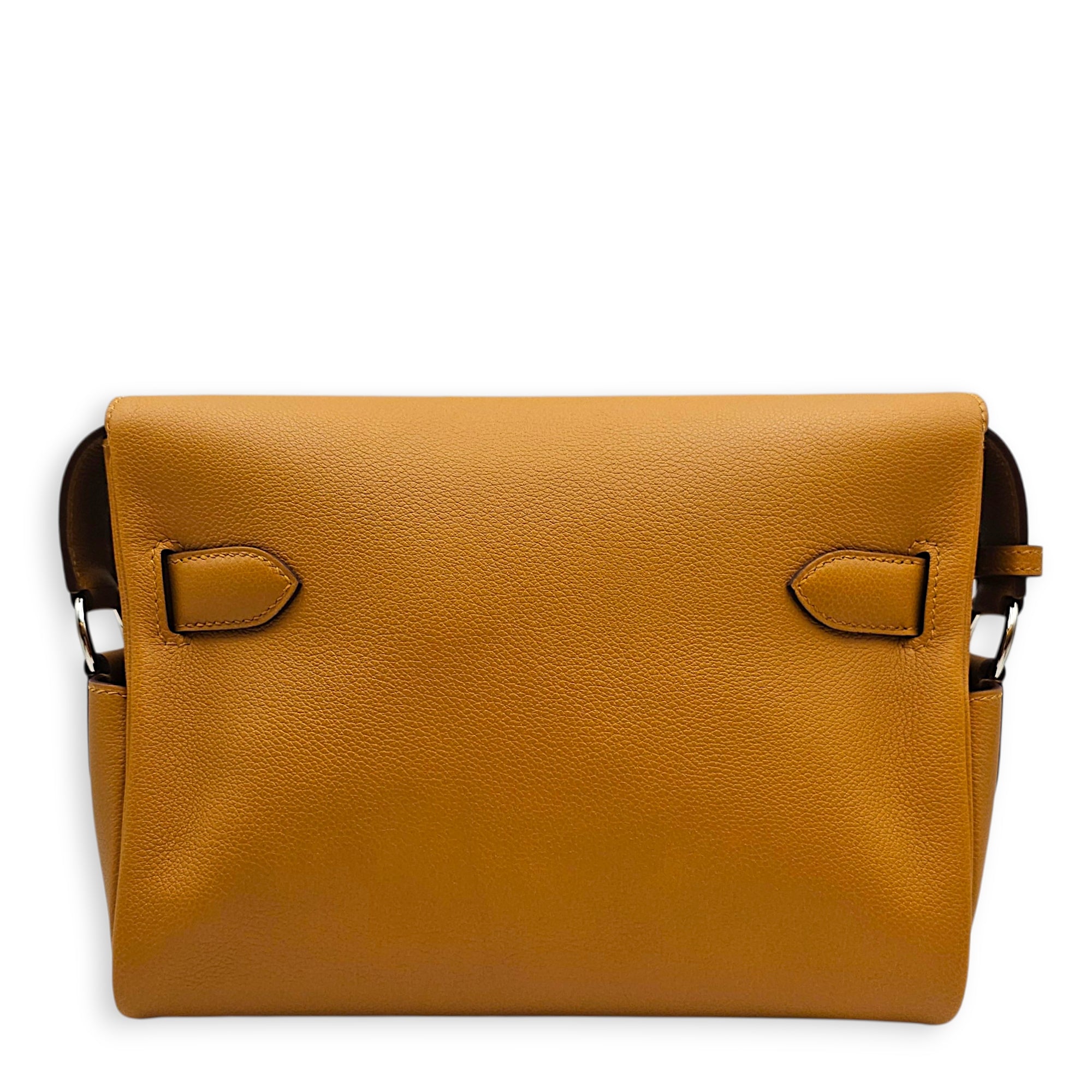 Kelly Messenger PM Caramel in Evercolor Palladium hardware CL2605-21363 2
