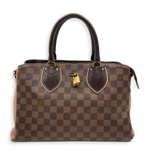 Damier Ebene Normandy Brown Top Handle Bag in Canvas Gold hardware CL2605-21364 1