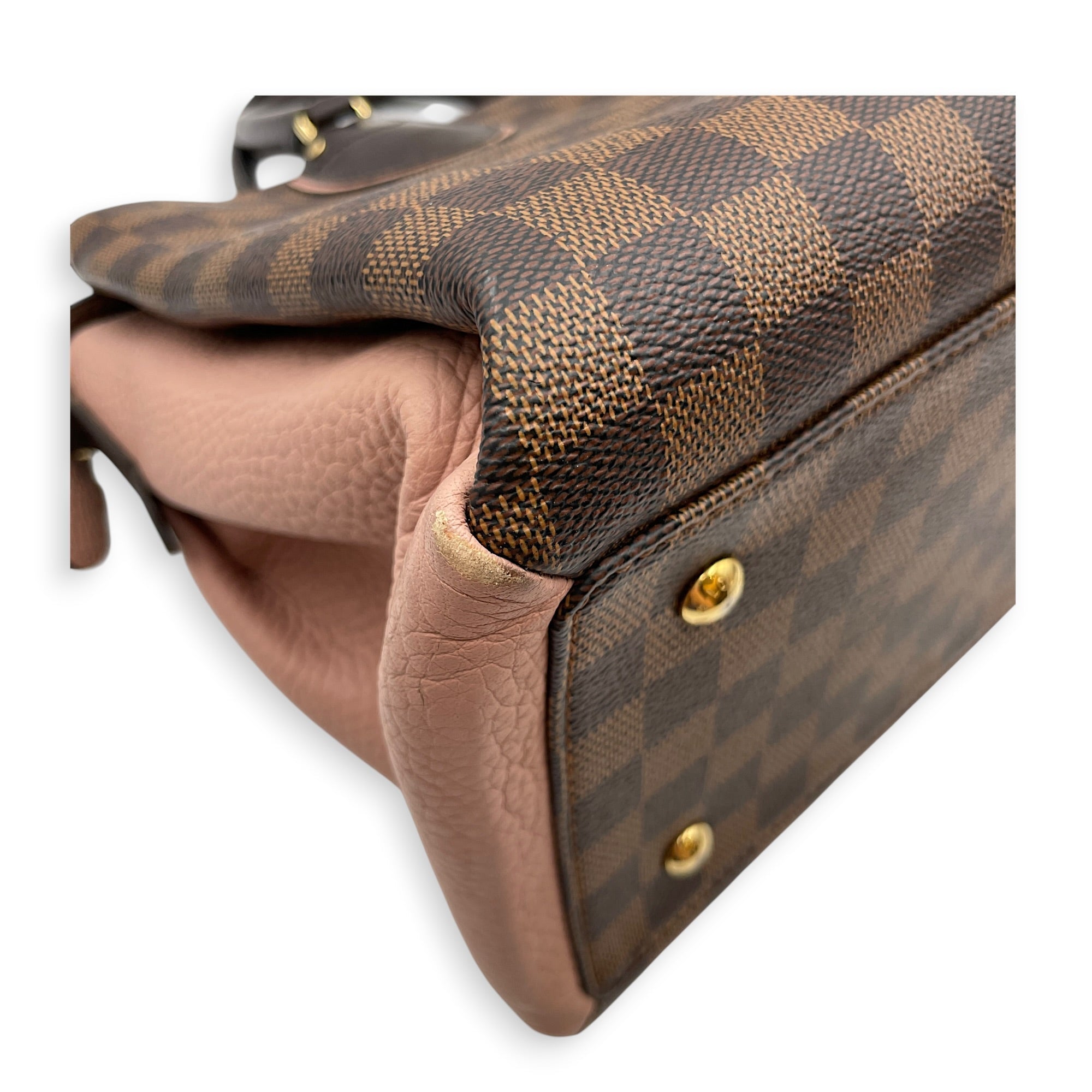 Damier Ebene Normandy Brown Top Handle Bag in Canvas Gold hardware CL2605-21364 10