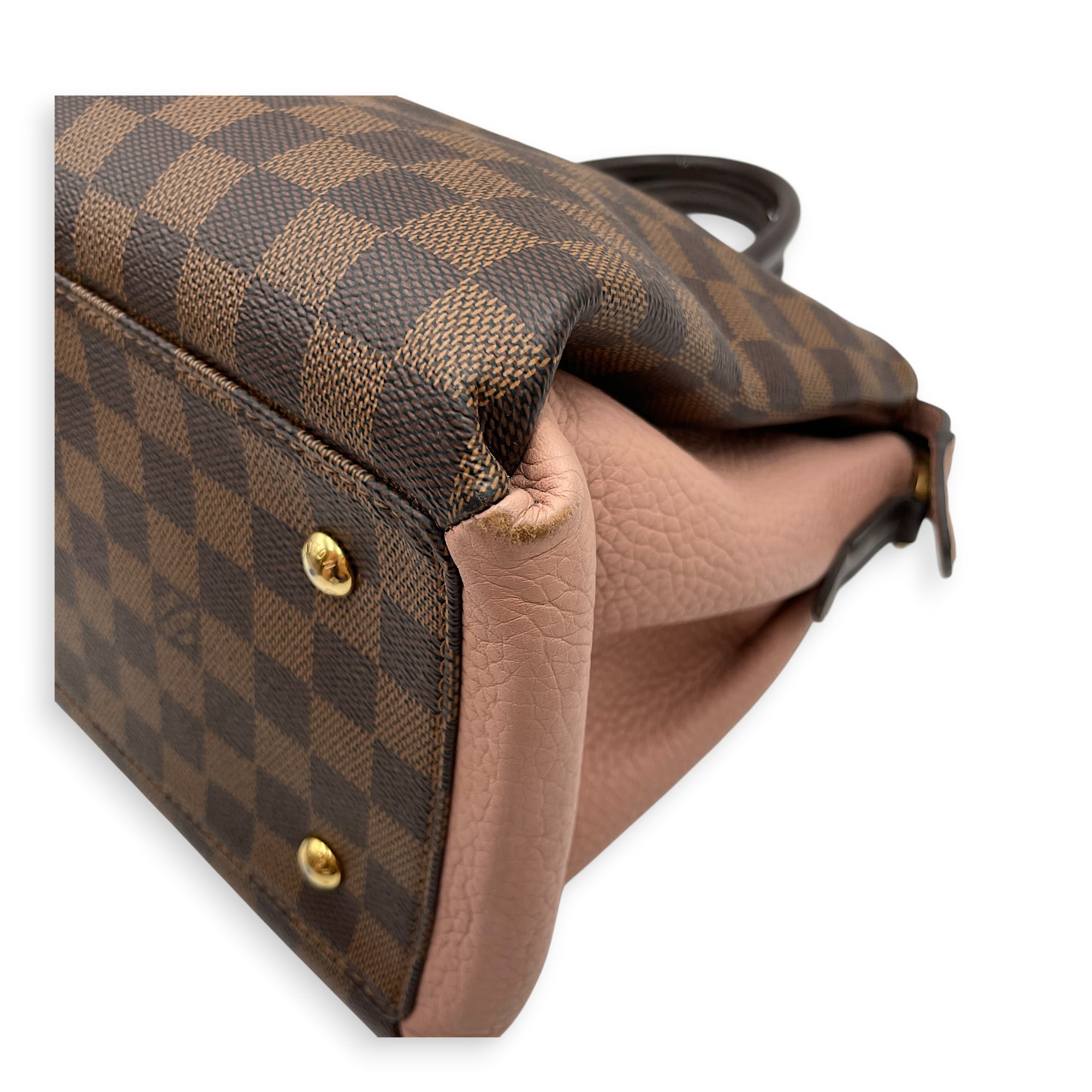 Damier Ebene Normandy Brown Top Handle Bag in Canvas Gold hardware CL2605-21364 11
