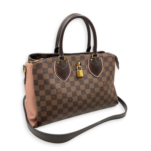 Damier Ebene Normandy Brown Top Handle Bag in Canvas Gold hardware CL2605-21364 14
