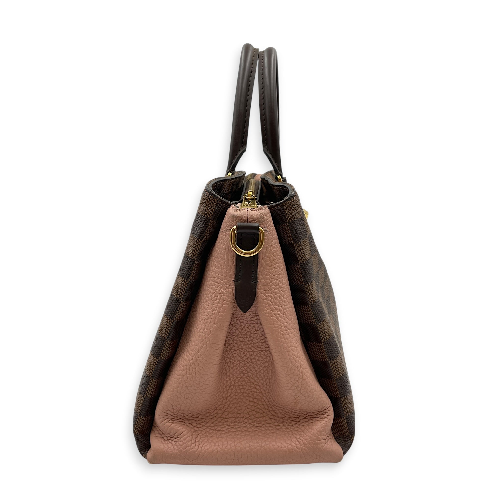 Damier Ebene Normandy Brown Top Handle Bag in Canvas Gold hardware CL2605-21364 3