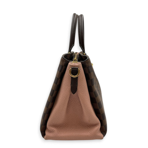 Damier Ebene Normandy Brown Top Handle Bag in Canvas Gold hardware CL2605-21364 3
