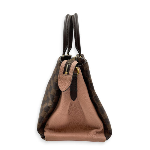 Damier Ebene Normandy Brown Top Handle Bag in Canvas Gold hardware CL2605-21364 4