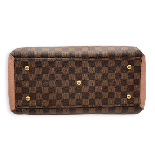 Damier Ebene Normandy Brown Top Handle Bag in Canvas Gold hardware CL2605-21364 5