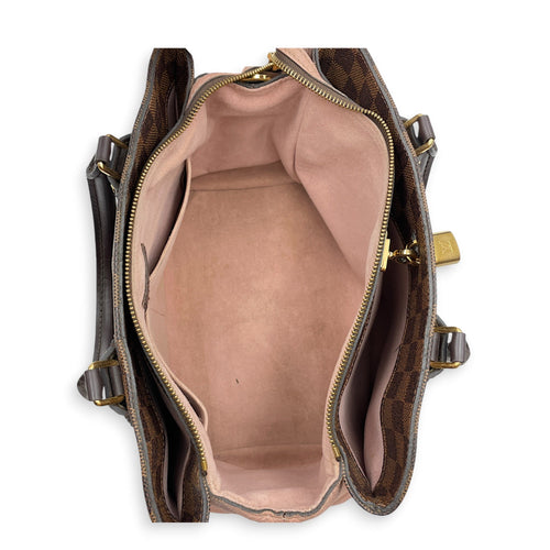 Damier Ebene Normandy Brown Top Handle Bag in Canvas Gold hardware CL2605-21364 8