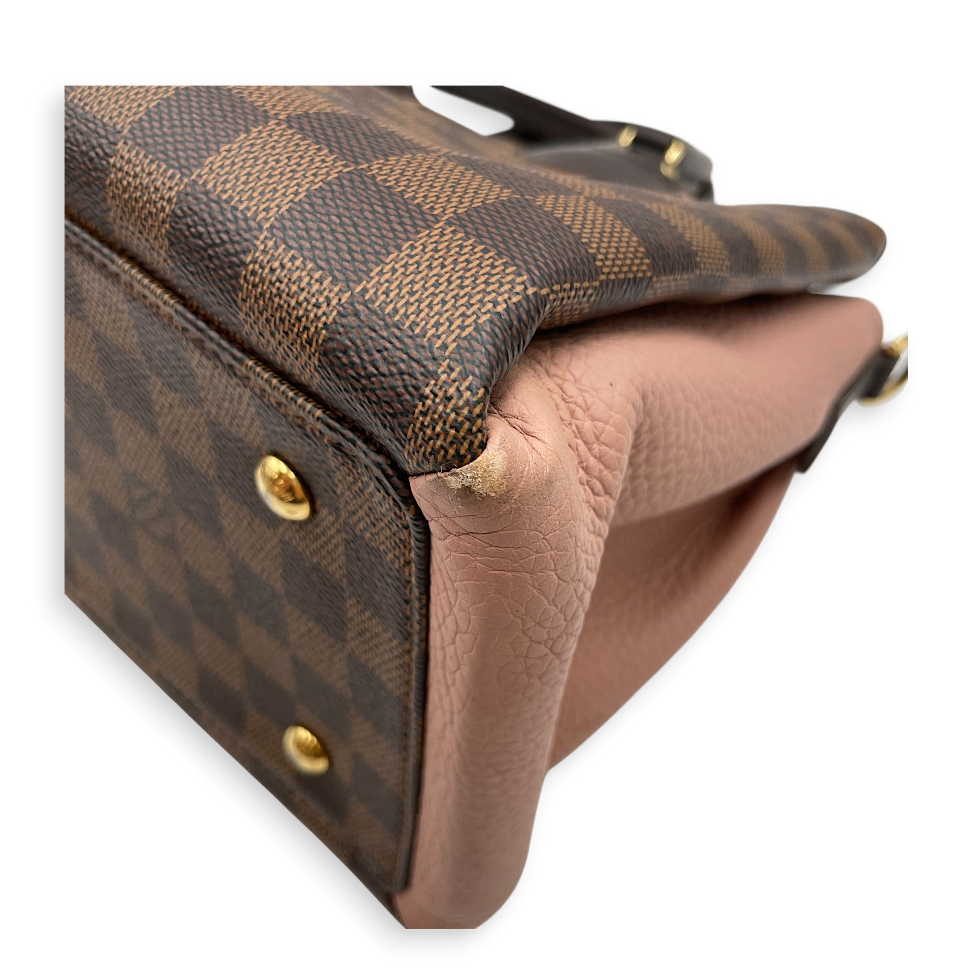Damier Ebene Normandy Brown Top Handle Bag in Canvas Gold hardware CL2605-21364 9