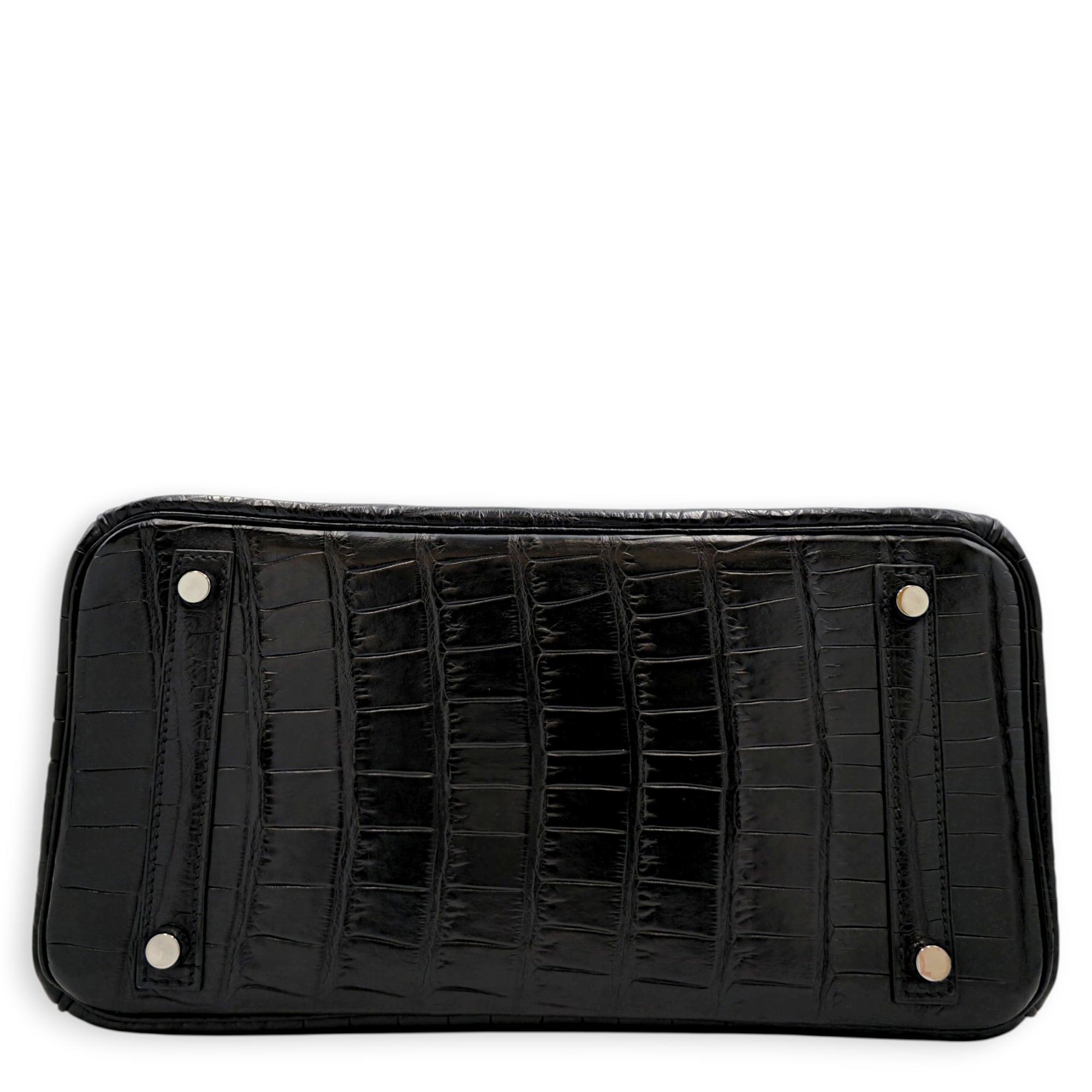 Birkin 30 Black in Matte Alligator Palladium hardware