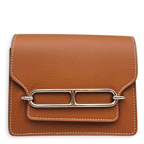 Roulis Slim Gold Wallet in Evercolor Palladium hardware